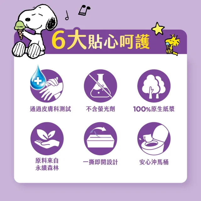 【Vinda 維達】Snoopy限定版韌式滑感3層抽取式衛生紙110抽x60包(12包*5串/箱)