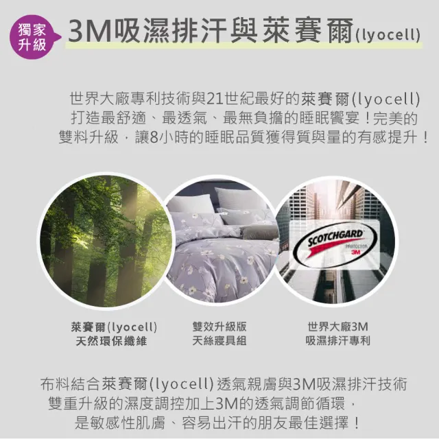 【Sleep Peacefully 寢室安居】買1送1 台灣製 天絲床包枕套組/石墨烯天絲涼被(單人/雙人/加大/多款任選)