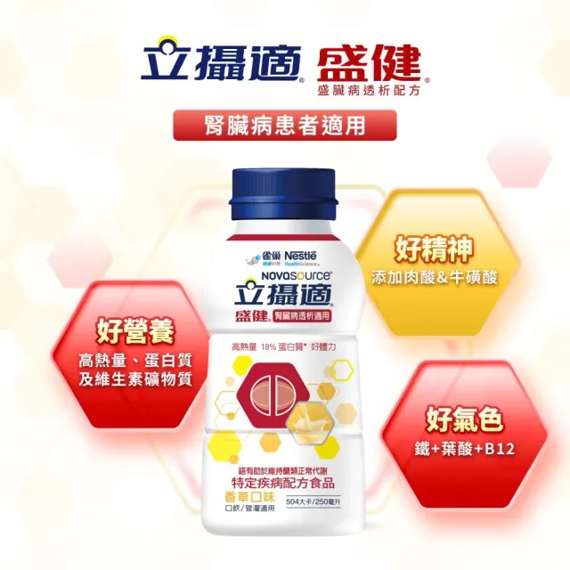 【雀巢健康科學】立攝適盛健腎臟病透析適用配方香草口味(250mlx24罐/2箱)
