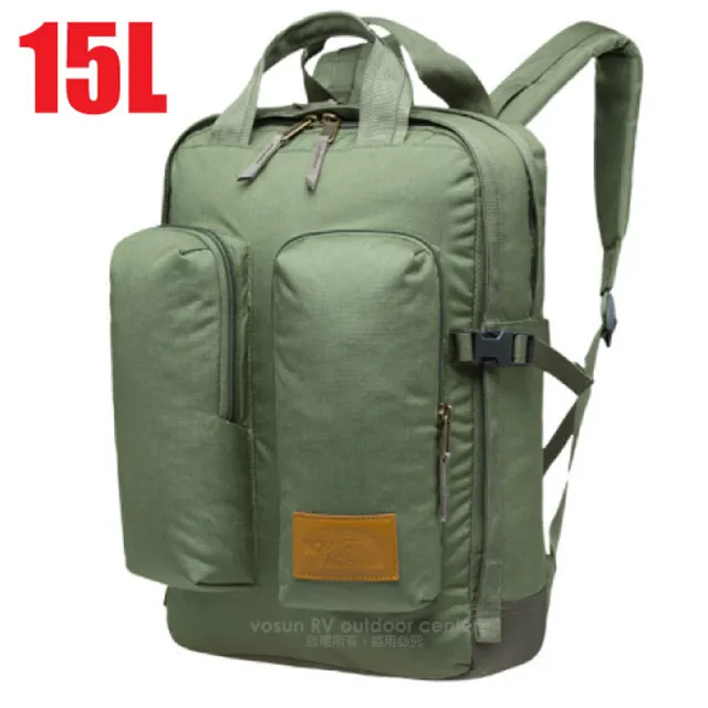 【The North Face】500D Cordura Crevasse 超輕耐磨多功能後背包15L.登山健行.學生書包/ 3G8L 葉綠 N