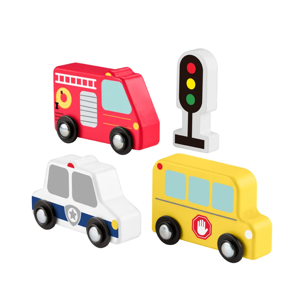 【Fisher price 費雪】木製小車組(寶寶安撫/嬰兒玩具/彌月禮/新生兒)