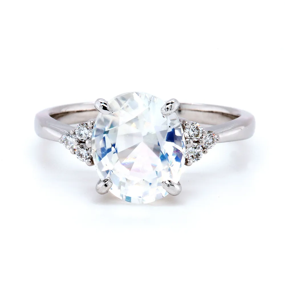 【BRILLMOND JEWELRY】2克拉 天然彩虹月光石 鑽戒(頂級天然月光石2克拉)