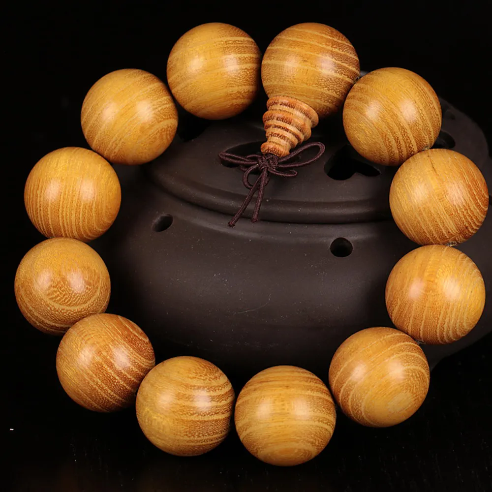 【八方開運】天然黃金檀木佛珠手串(20mm*12顆)