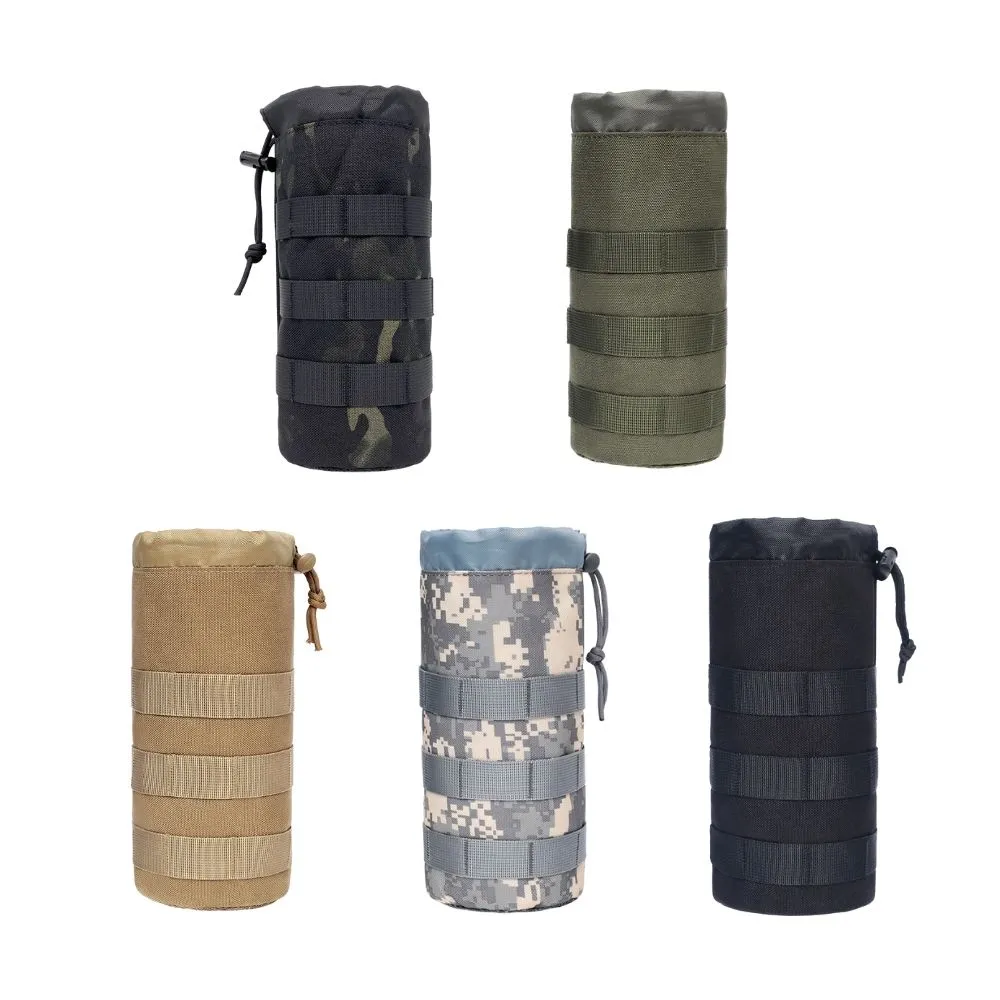 登山旅行Molle水壺包 兩用可吊掛也可安裝於Molle系統 23x8cm戰術腰包外掛附件雜物包(水壺包 水杯袋)