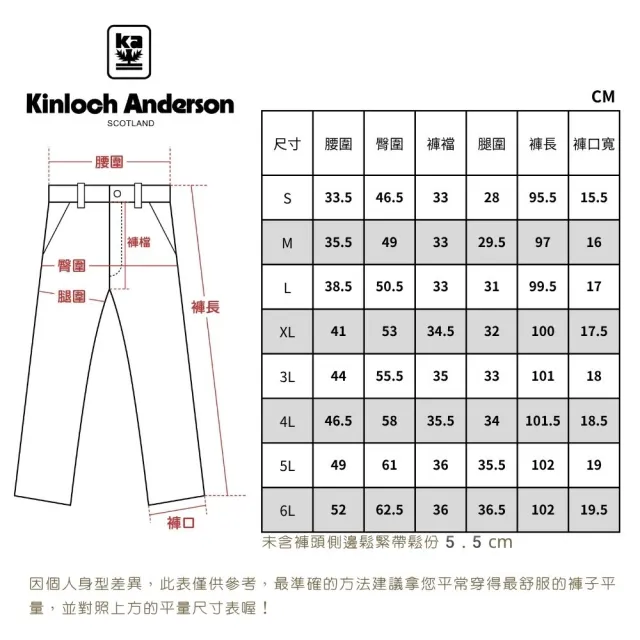【Kinloch Anderson】金安德森男裝 極致涼感高彈力休閒長褲(男/抗皺免燙/設計感後口袋/後腰鬆緊/輕薄透氣)