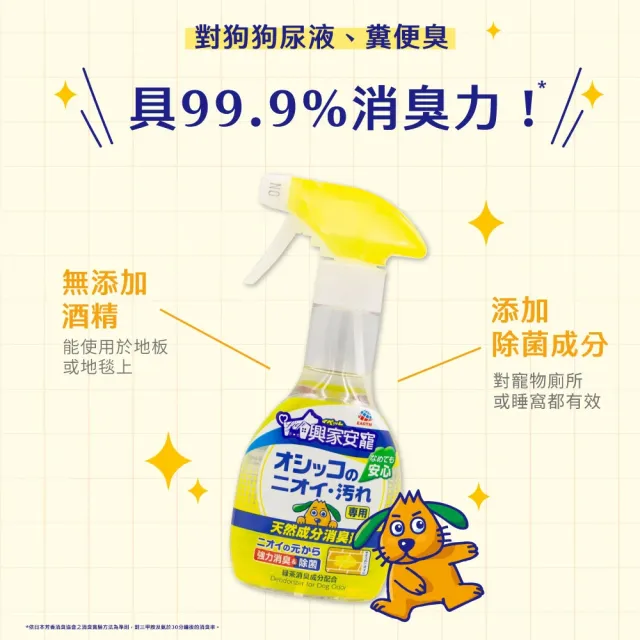 【興家安寵】天然成分消臭噴霧 犬用 270ml 兩件組 (無酒精/空間除臭/分解異味/寵物消臭)