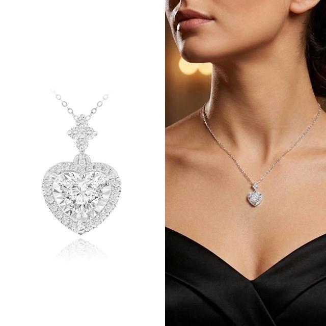 【AURORA 歐羅拉】GIA 50分 天然鑽石 心形鑽石 D color SI2 鑽墜 項鍊 花式車工 浪漫愛心 情深