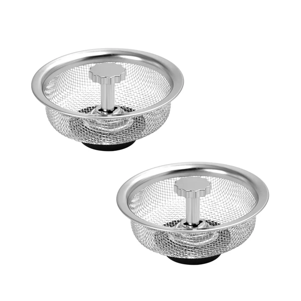 【廚房用品】不鏽鋼水槽過濾網篩2入組(菜渣過濾袋 防堵塞 過濾網 瀝水袋 水槽濾網 流理臺 廚餘袋 排水孔)