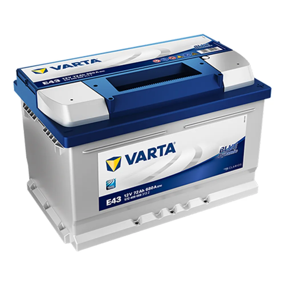 【VARTA 華達】E43 72AH 藍色動力 汽車電瓶 LBN3 57114(德國進口歐洲製造)