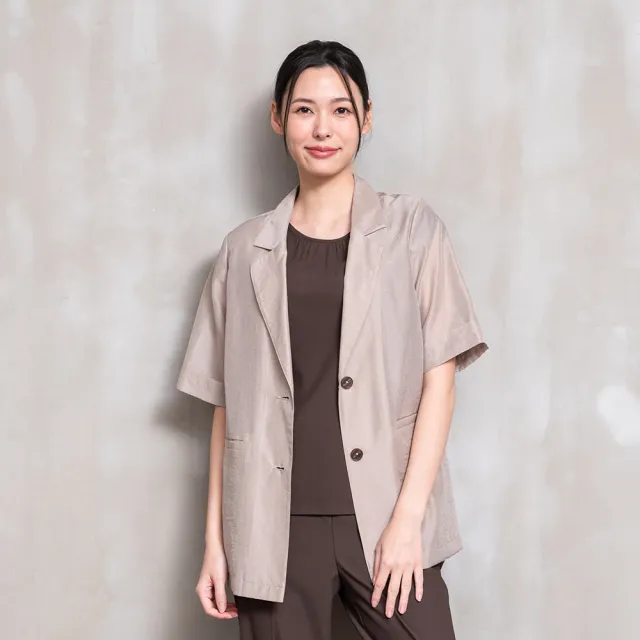 【perng yuh 芃諭名品】都市光譜 亮澤 短袖 西裝外套(2026 SS Collection|5A春夏新品上市)
