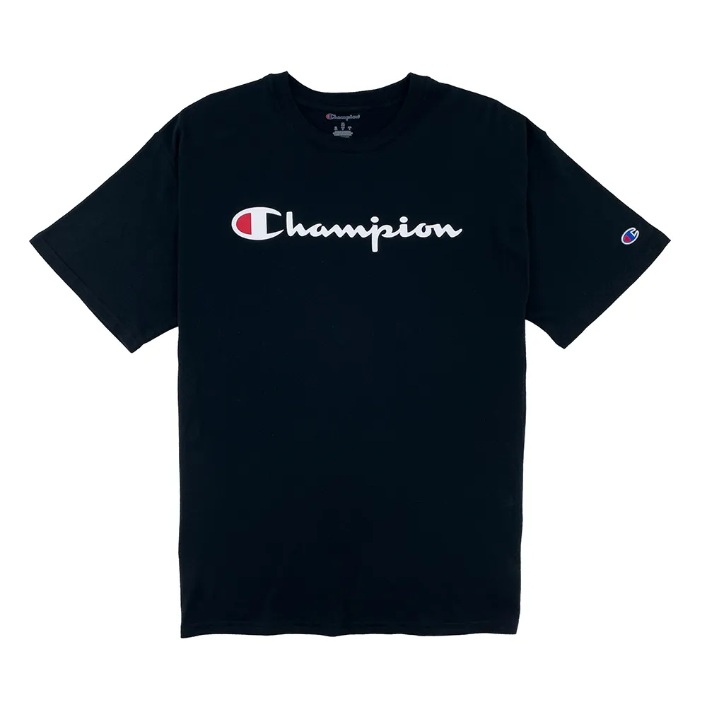 【Champion】官方直營 男款-LOGO印花短袖TEE上衣-黑色(GT23H-Y06794-003)