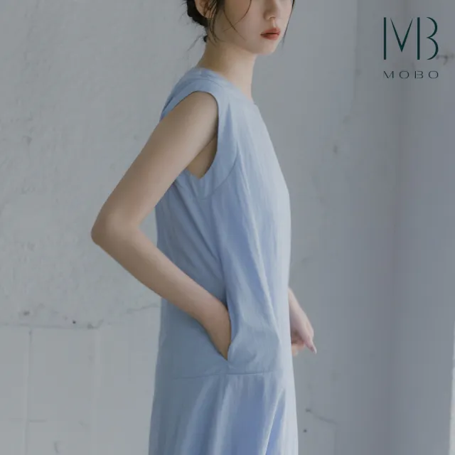 【MO-BO】剪接線收腰長洋裝