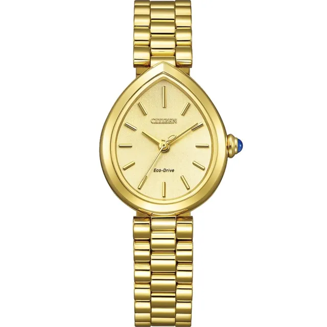 【CITIZEN 星辰】L Rainell 系列 光動能水滴型腕錶-金色 EM1202-50P