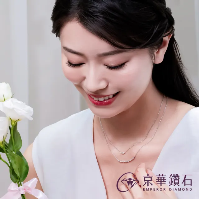 【Emperor Diamond 京華鑽石】鑽石項鍊 18K金 天然鑽石 共0.50克拉 純真(微笑項鍊)
