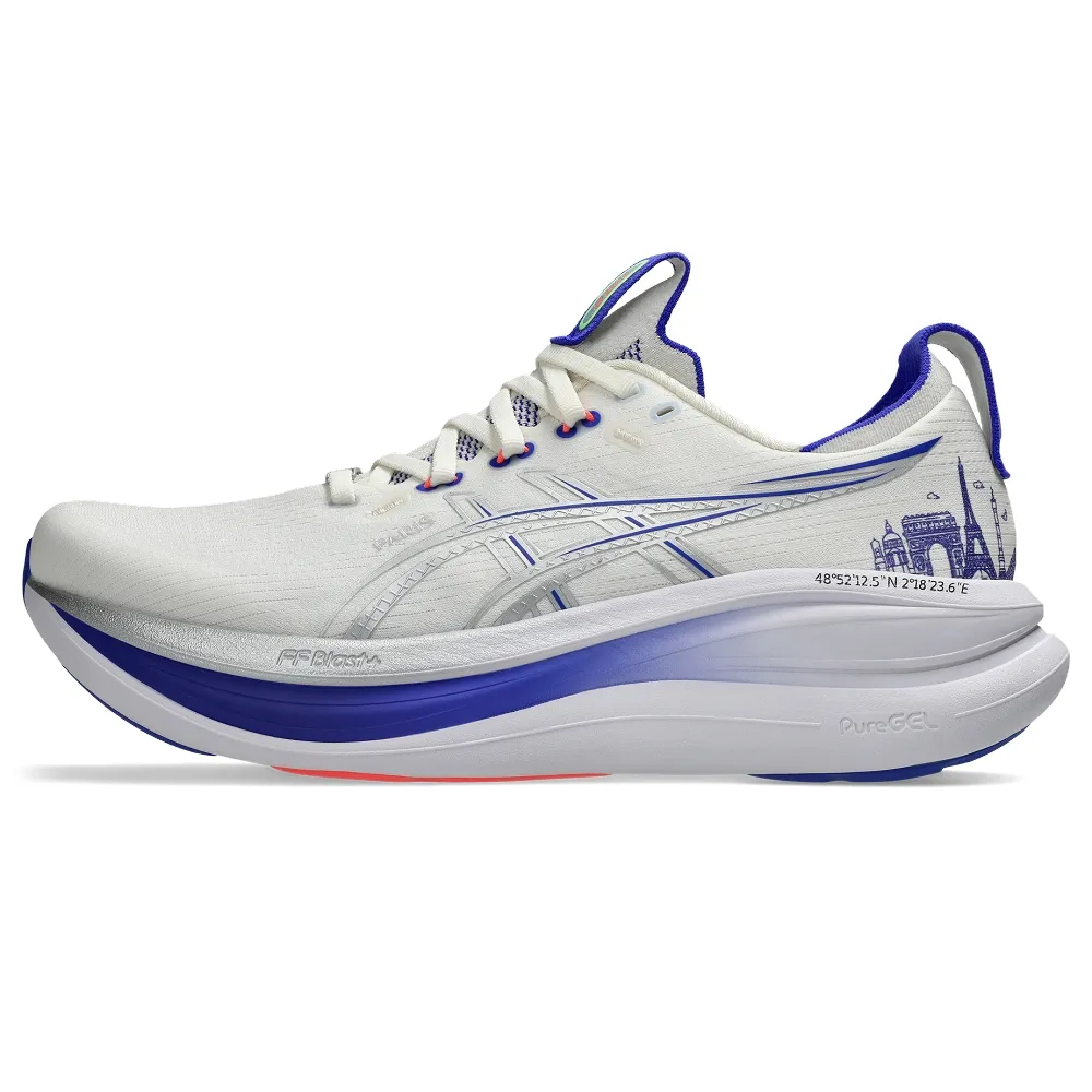 【asics 亞瑟士】GEL-NIMBUS 28 男女中性款 巴黎馬拉松 緩衝 慢跑鞋 1013A208-100