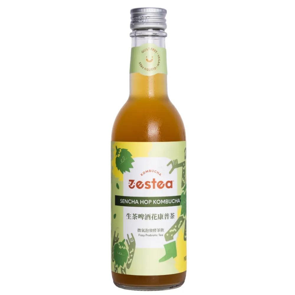 【Zestea Kombucha】生茶啤酒花康普茶 300ML*12瓶(無添加、富含益生菌)