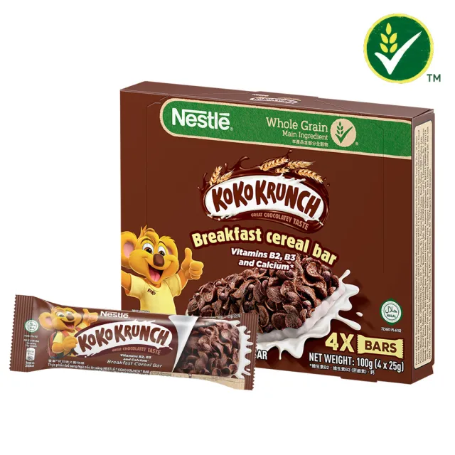 【Nestle 雀巢】可可脆片穀物棒25g x4入/盒