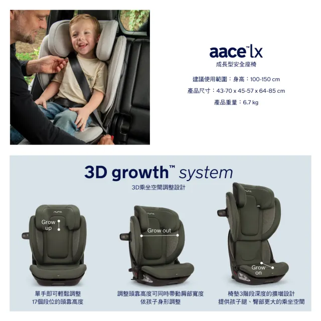 【nuna】AACE lx兒童成長安全座椅(適用4-12y)2026新色上市