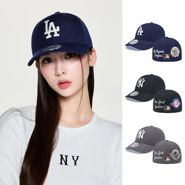 【MLB】硬頂棒球帽 全封帽 KARINA同款/TWS同款 道奇/洋基隊 (3ACPBB26N-三款任選)