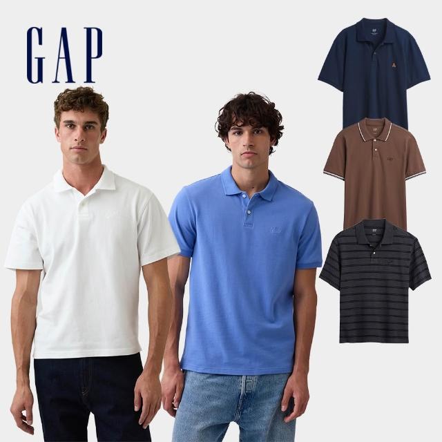【GAP】男裝 夏季Gap Logo PK布短袖Polo衫-多款任選(586306&888347&867536)