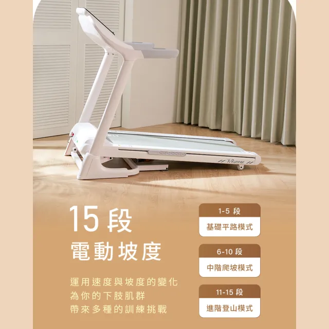 【輝葉】X-Runner智能電動跑步機 HY-20612(電動升降坡度/靜音馬達/心率偵測/體脂測量)(父親節禮物)