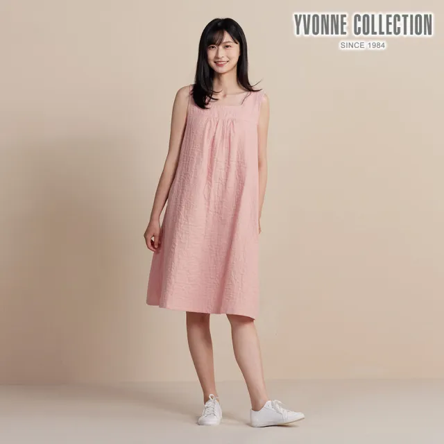 【YVONNE 以旺傢飾】雙層紗無袖洋裝-薔薇粉