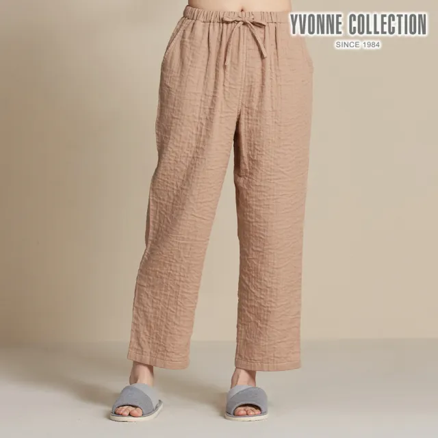 【YVONNE 以旺傢飾】雙層紗長褲-摩卡棕