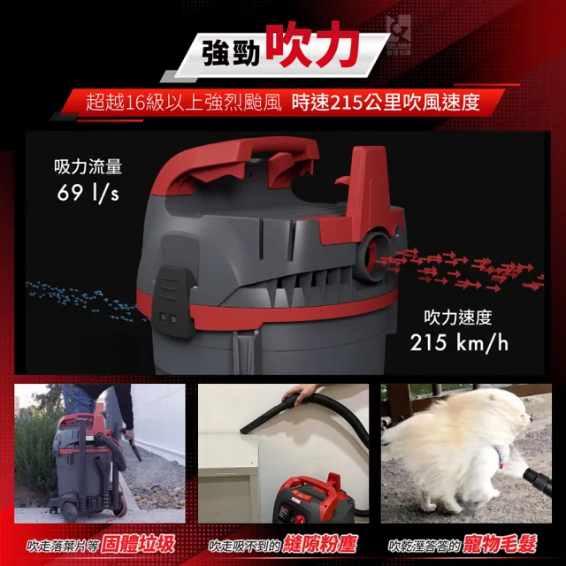 【Starmix 吸特樂】1400W 45L強力型渦輪旋風式乾溼吹三用吸塵器（NSG－1445）