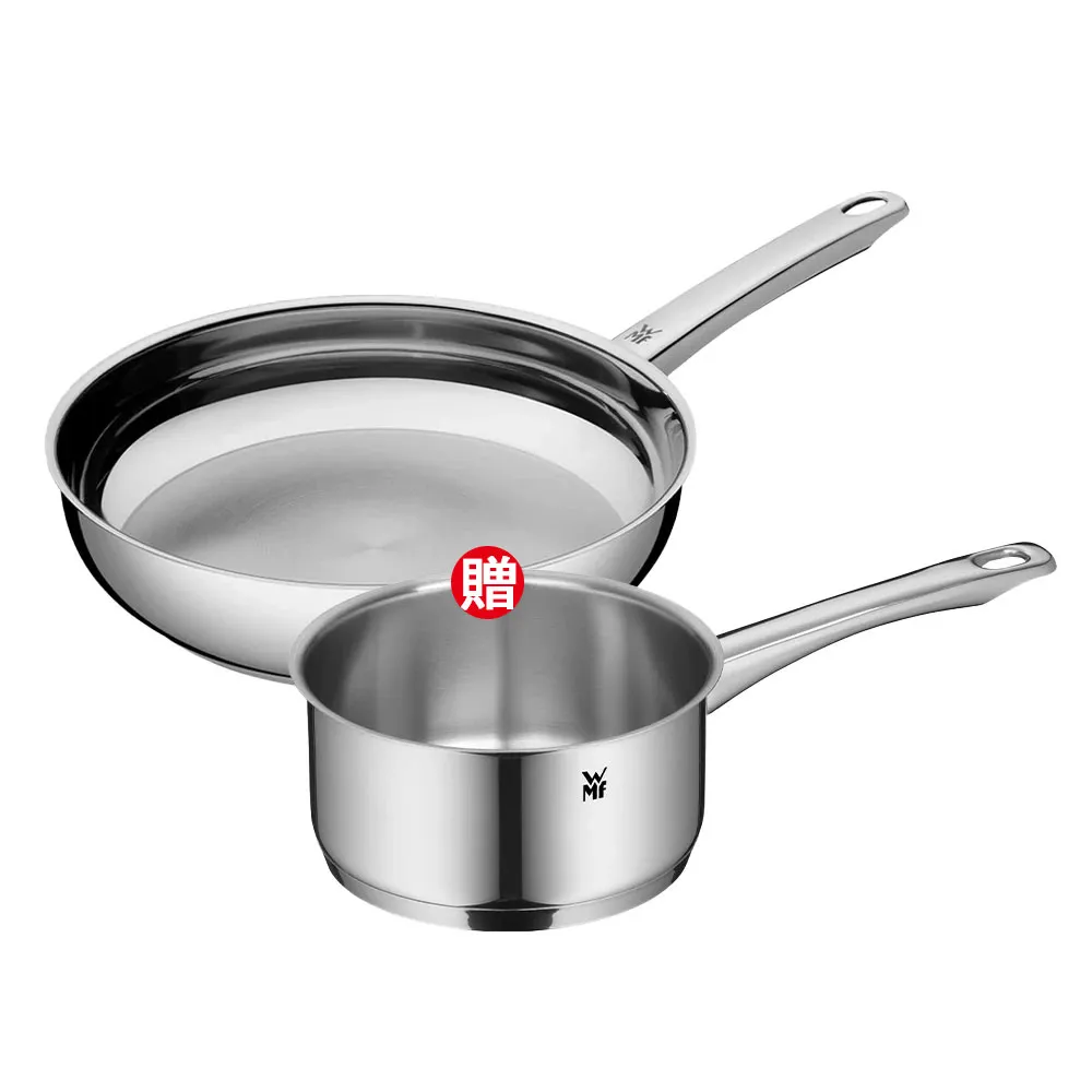 【WMF】專業淬鍊系列Profi Pfannen三層不鏽鋼煎鍋28cm+ASTORIA不鏽鋼單柄湯鍋16cm含蓋