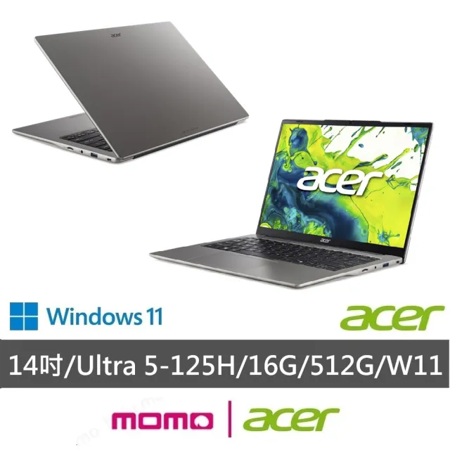 【Acer】筆電包/滑鼠組★14吋Ultra 5 輕薄AI筆電(Swift Lite/SFL14-71P-51H4/Ultra 5-125H/16G/512G/W11)