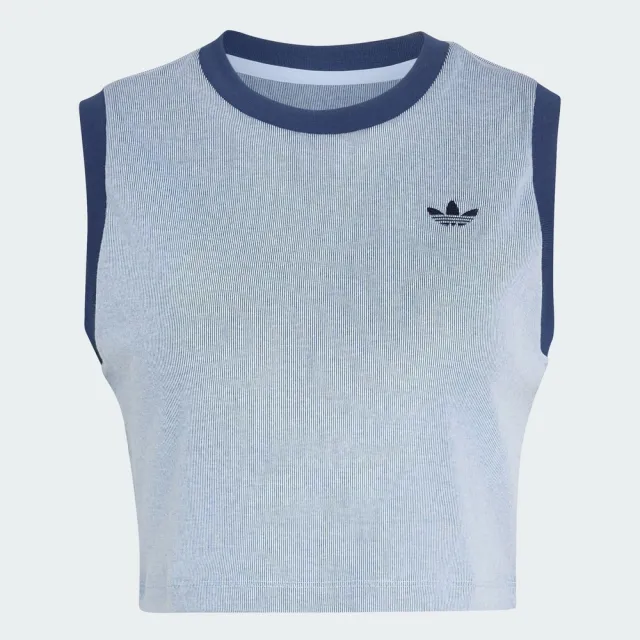 【adidas 愛迪達】Tank 女 背心 運動背心 藍 亞版 短版(KS6789)