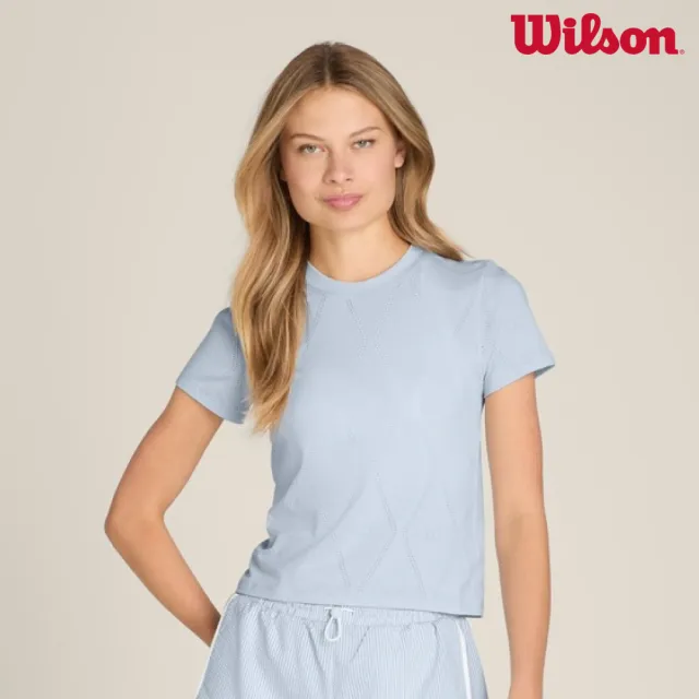 【WILSON】Seamless Short Sleeve Tee Sky 女款 服飾 短袖T恤 天空藍 WE00039G011001