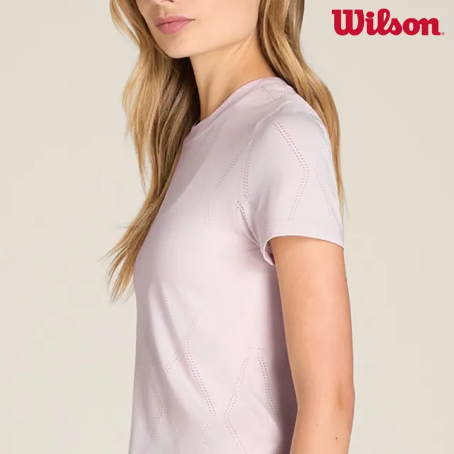 【WILSON】Seamless Short Sleeve Tee Lilac Ash 女款 服飾 短袖T恤 薰衣草紫 WE00039L013001