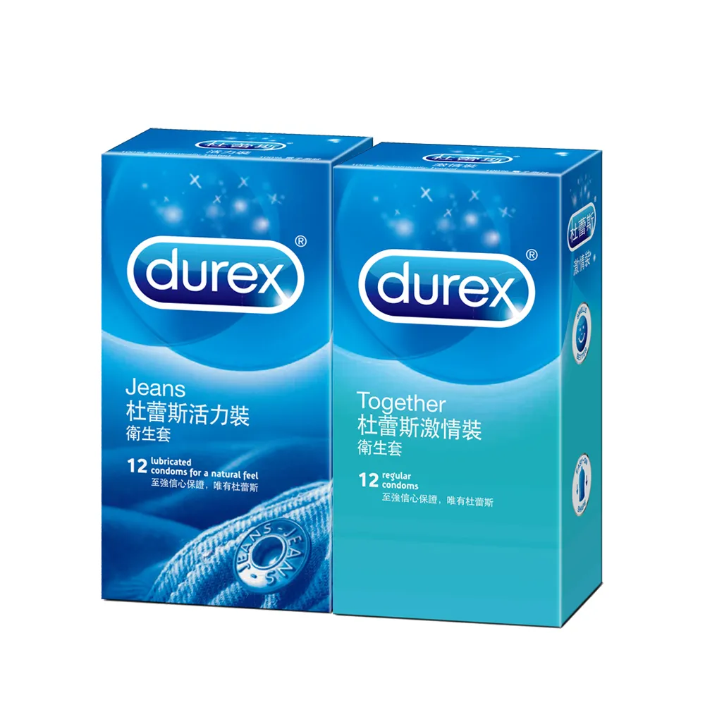 【Durex 杜蕾斯】活力裝12入+激情裝12入保險套(共24入-避孕套/衛生套/基本防護系列)