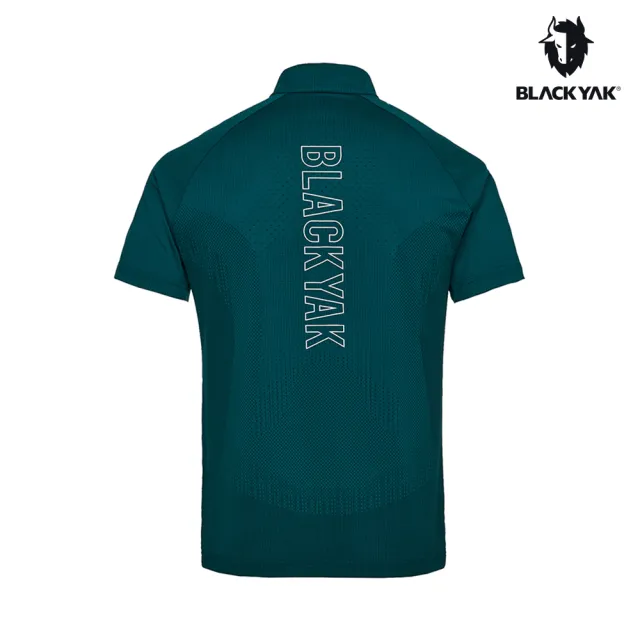 【BLACKYAK】男 JACQUARD吸排短袖半開襟[二色]戶外 登山 彈性 透氣 吸濕快乾 圖騰印花｜FB1MC803
