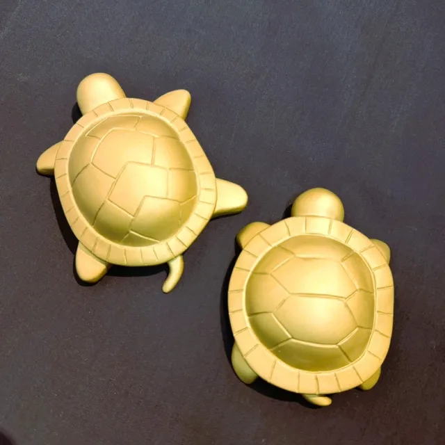 【Gallery Chuan 筌美術】福氣滿滿 Candy turtle -S (霧金) (單隻 烏龜 石雕 動物 送禮 )
