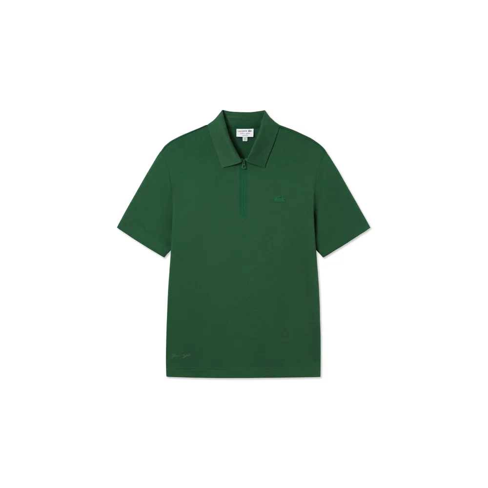 【LACOSTE】中性款-王一博聯名款 經典版型短袖POLO衫(鱷魚綠)