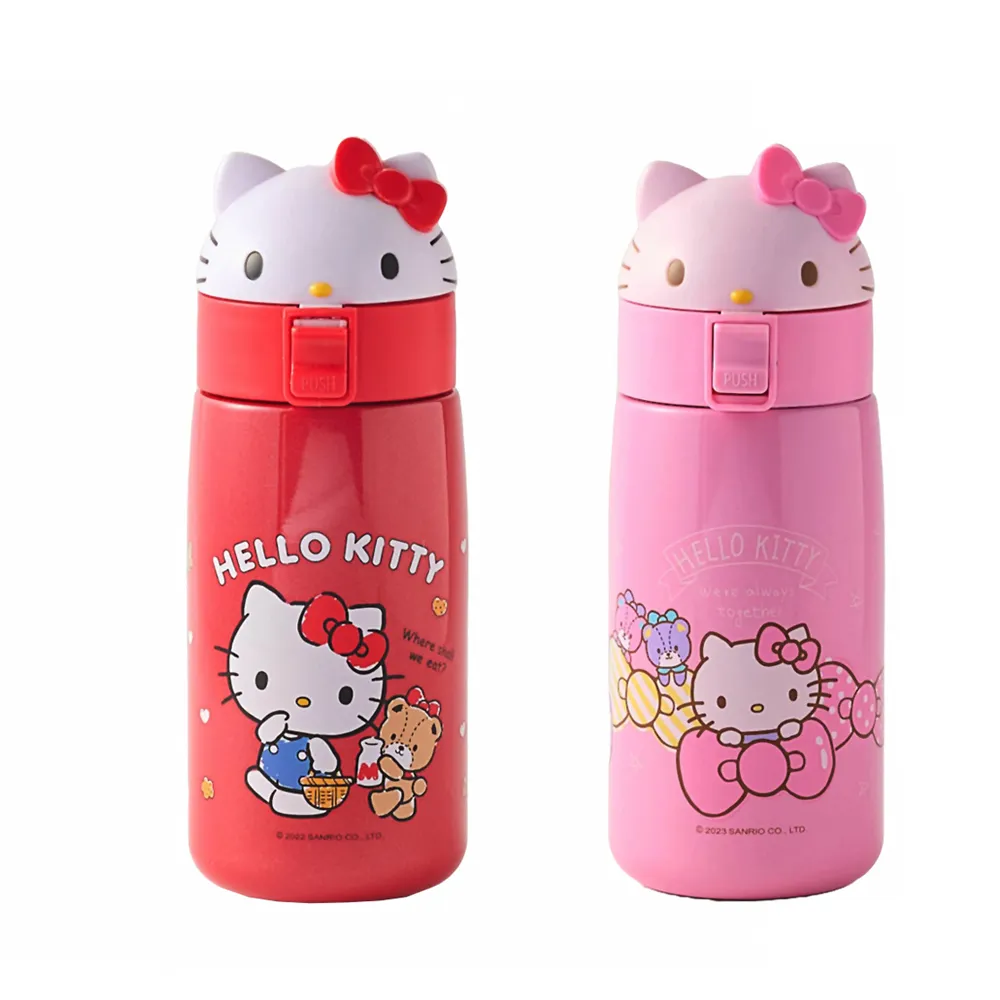 【HELLO KITTY】造型彈跳保溫杯第二代500ml-兩色可選 KT-T500