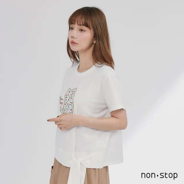 【non-stop】花卉貓咪印花T恤-3色