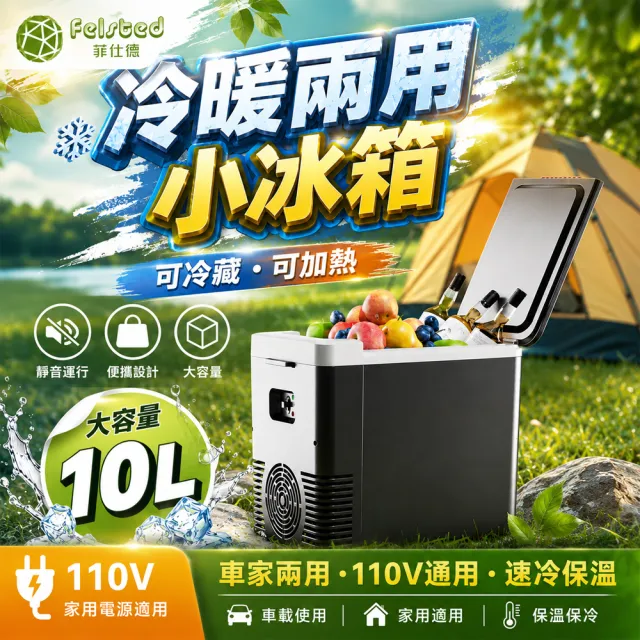 【Felsted 菲仕德】車載小冰箱 冷藏保冰箱 小型儲酒櫃 便攜式冰箱 冷熱兩用 戶外露營 車用家用 冰凍保溫