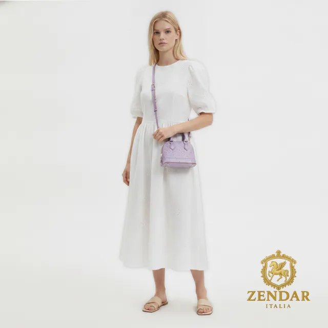【ZENDAR】直播限定 限量1折 頂級珍稀鴕鳥皮 手提肩背包 貝殼包 寶拉系列 全新專櫃展示品(2色)