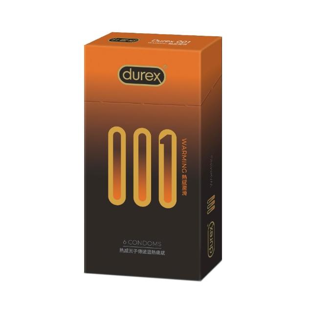 【Durex 杜蕾斯】001水性PU衛生套熱感潤滑裝1盒(6入 保險套/衛生套/避孕套/安全套/避孕/保險套推薦)