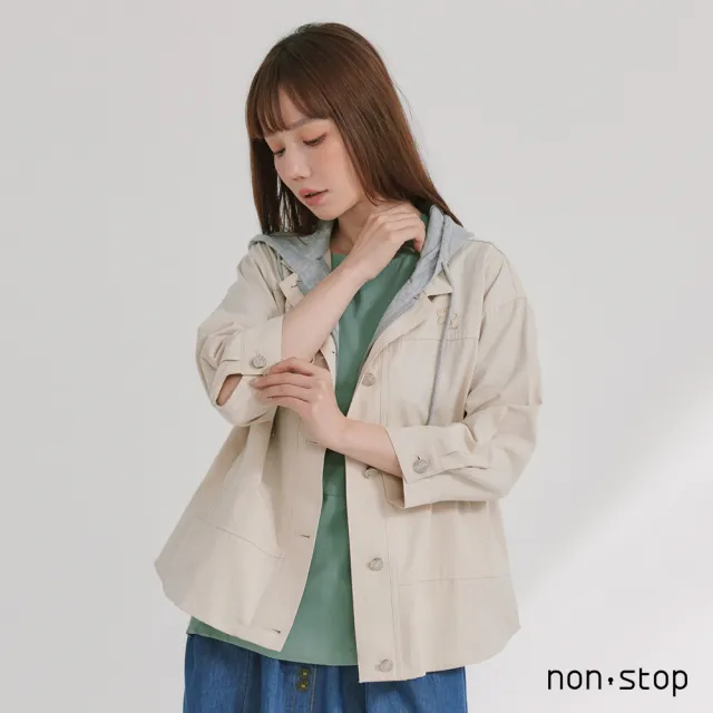 【non-stop】休閒假兩件連帽外套-2色