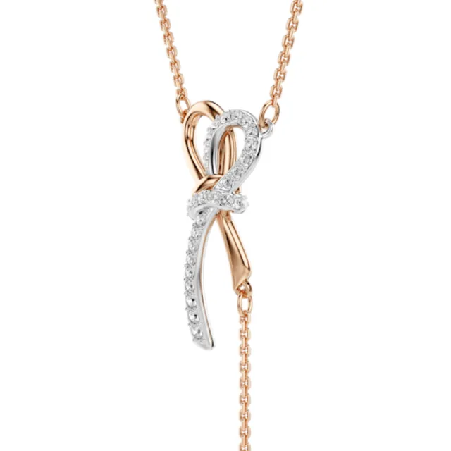 【SWAROVSKI 施華洛世奇】官方直營 Hyperbola 蝴蝶結項鏈 多種金屬潤飾 千金風天花板 法式浪漫 | 5753336