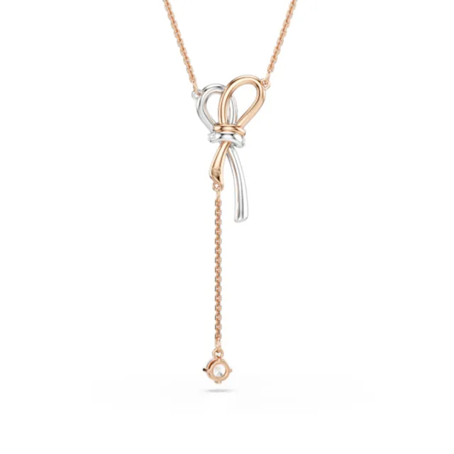 【SWAROVSKI 施華洛世奇】官方直營 Hyperbola 蝴蝶結項鏈 多種金屬潤飾 千金風天花板 法式浪漫 | 5753336