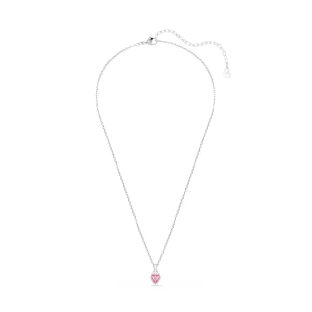 【SWAROVSKI 施華洛世奇】官方直營 Chroma 粉紅色鏈墜 粉愛鏈墜 混合式切割 鍍白金色 | 5757789