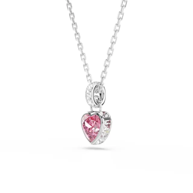 【SWAROVSKI 施華洛世奇】官方直營 Chroma 粉紅色鏈墜 粉愛鏈墜 混合式切割 鍍白金色 | 5757789