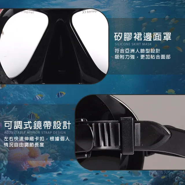 全乾式雙鏡面潛水面罩(浮潛面罩 單鏡面罩 潛水面鏡 潛水面罩 潛水鏡 潛水蛙鏡 浮潛 蛙鏡 泳鏡)