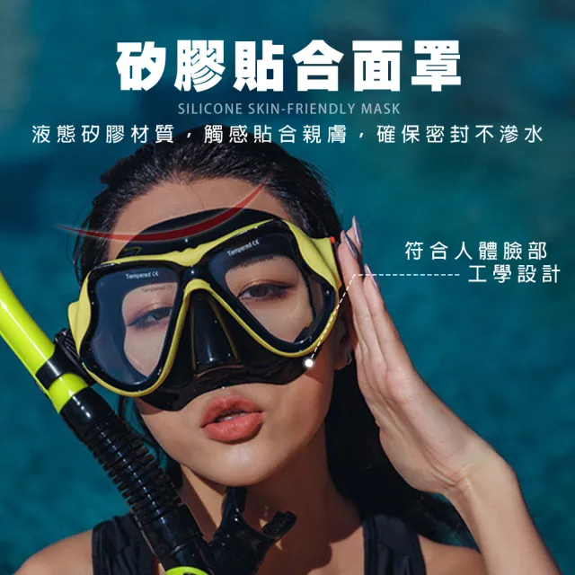 全乾式雙鏡面潛水面罩(浮潛面罩 單鏡面罩 潛水面鏡 潛水面罩 潛水鏡 潛水蛙鏡 浮潛 蛙鏡 泳鏡)