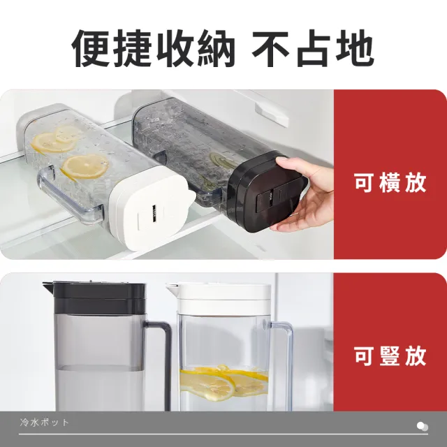【Light Live】2L安全扣雙重密封冷水壺 熱水壺 濾水壺 水壺 茶壺(可放冰箱側門 耐熱耐冷 完全密封)